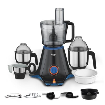 Preethi Zion Mixer Grinder MG-227 750 Watt Mit 4 Behältern Vega W5 Motor Schwarz