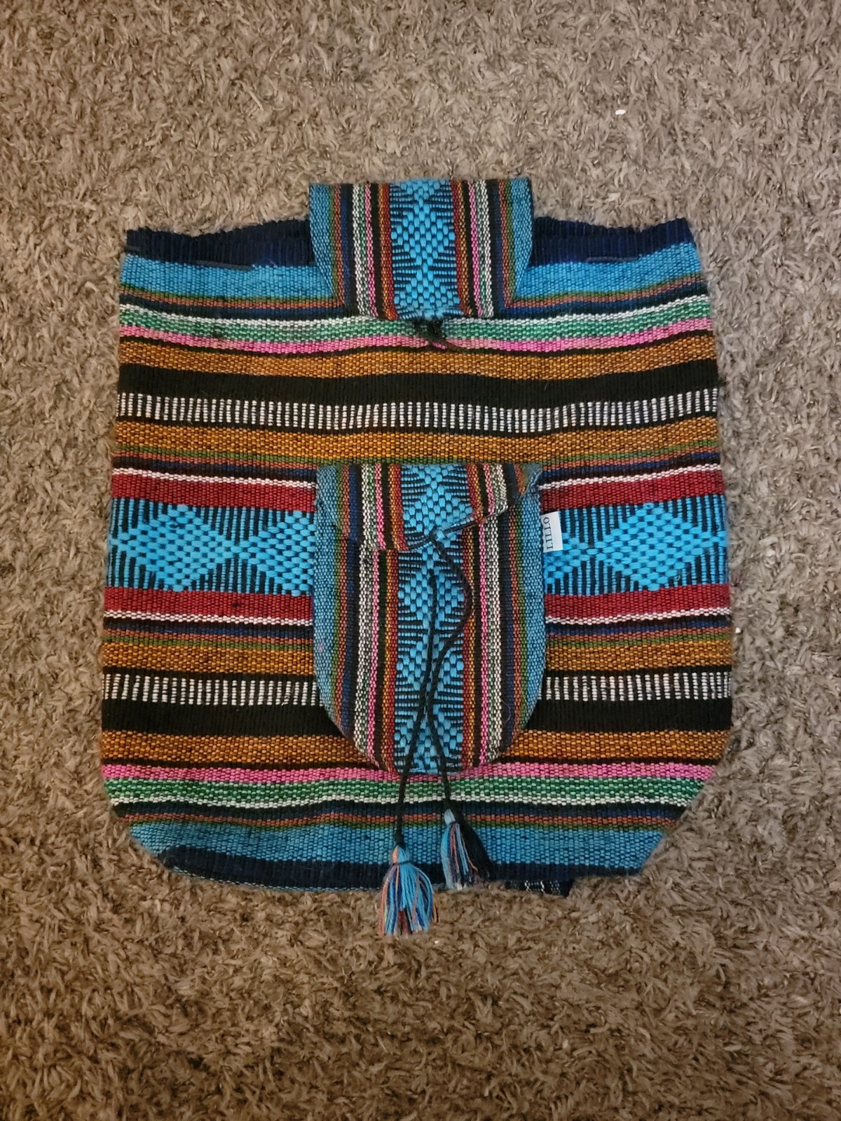 Lillo Drawstring Backpack Woven Textile Baja Hipp… - image 1