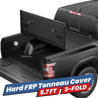 5.7FT 3-Fold Fiberglass Hard Tonneau Cover For 2016-2024 Nissan