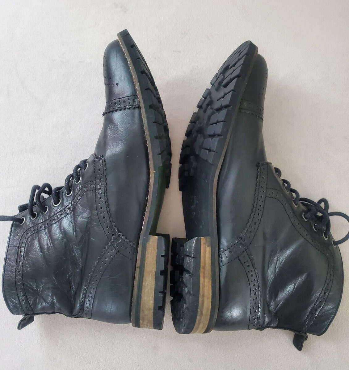 Jeffrey Tyler Black Leather Wingtip
Brogue Boots Men\'s 10.5 Dress Combat
Style Boots Ankle Jeffrey Tyler Men SIZE 11 Leather Brogues Lace  main image 4