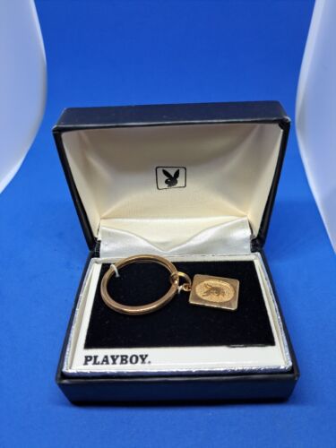 Vintage Playboy Key Chain 1960’s Goldtone Rare With Box - Picture 1 of 5
