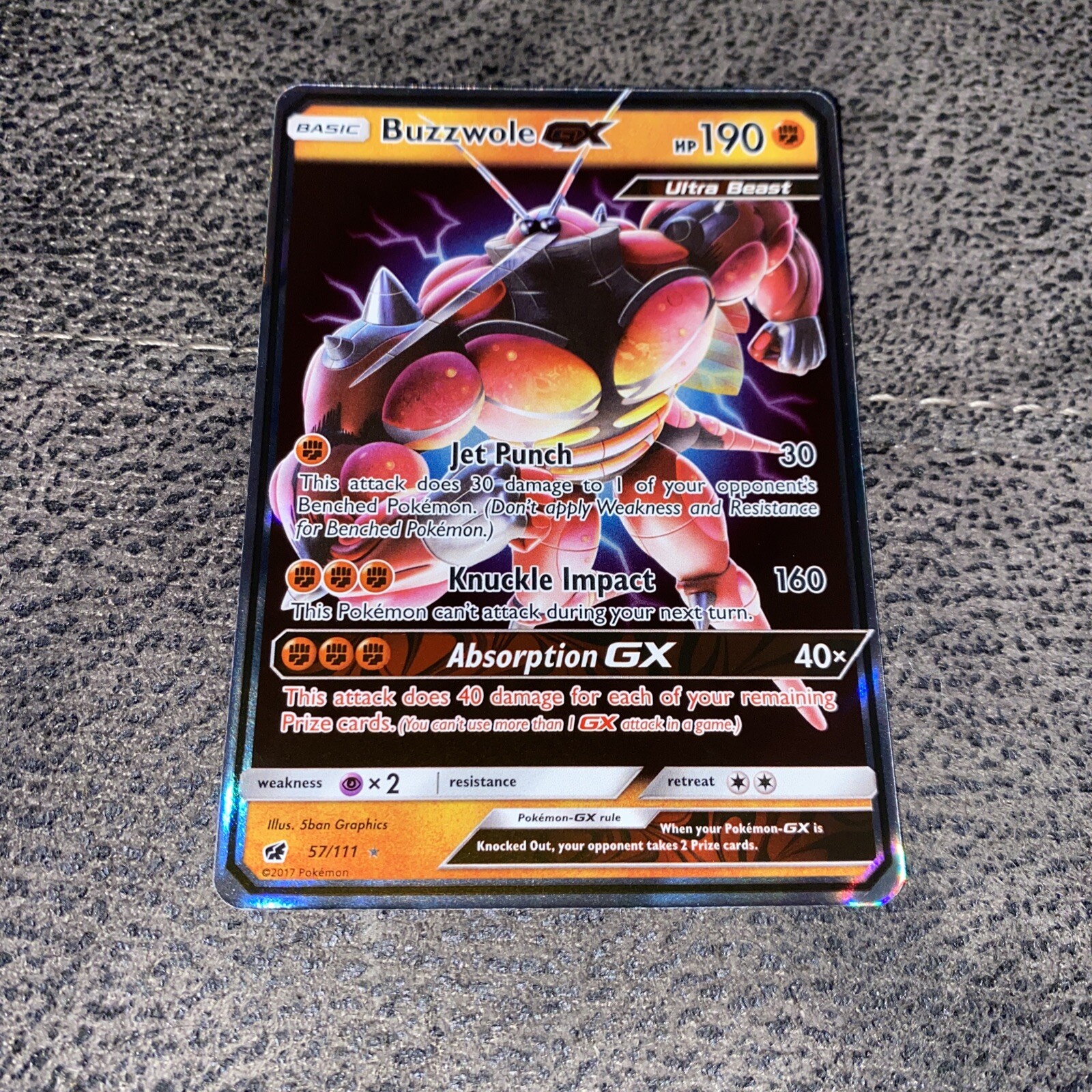 Pokémon TCG Buzzwole GX Crimson Invasion 57/111 Holo Ultra Rare