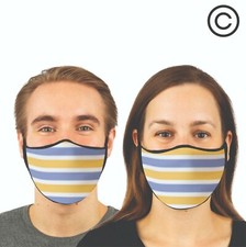 BLUE YELLOW WHITE couples matching face masks - couple face mask   2 pcs 