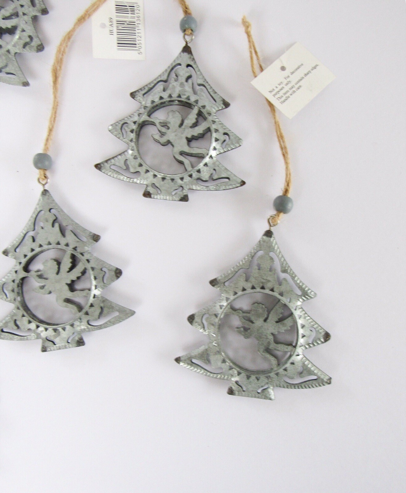 Shabby Chic Rustic Antique Silver Metal Angel Cherub Christmas Tree Decoration eBay