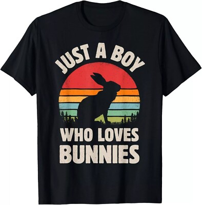 Bunny Just A Boy Who Loves Bunnies Men Retro Vintage Sunset Gift Unisex T-S