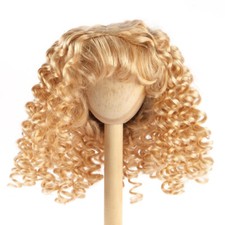 Light Peach Blonde Monique Synthetic Mohair Bernadette Curly 10"-11" Doll Wig