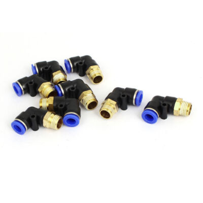 8Pcs 8mm Tube 1/4BSP Male Thread Pneumatic Elbow Union Quick Release Fitting Kd 