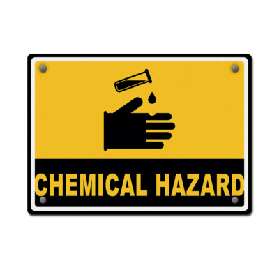 Horizontal Metal Sign Chemical Hazard Acid Weatherproof Street Signage