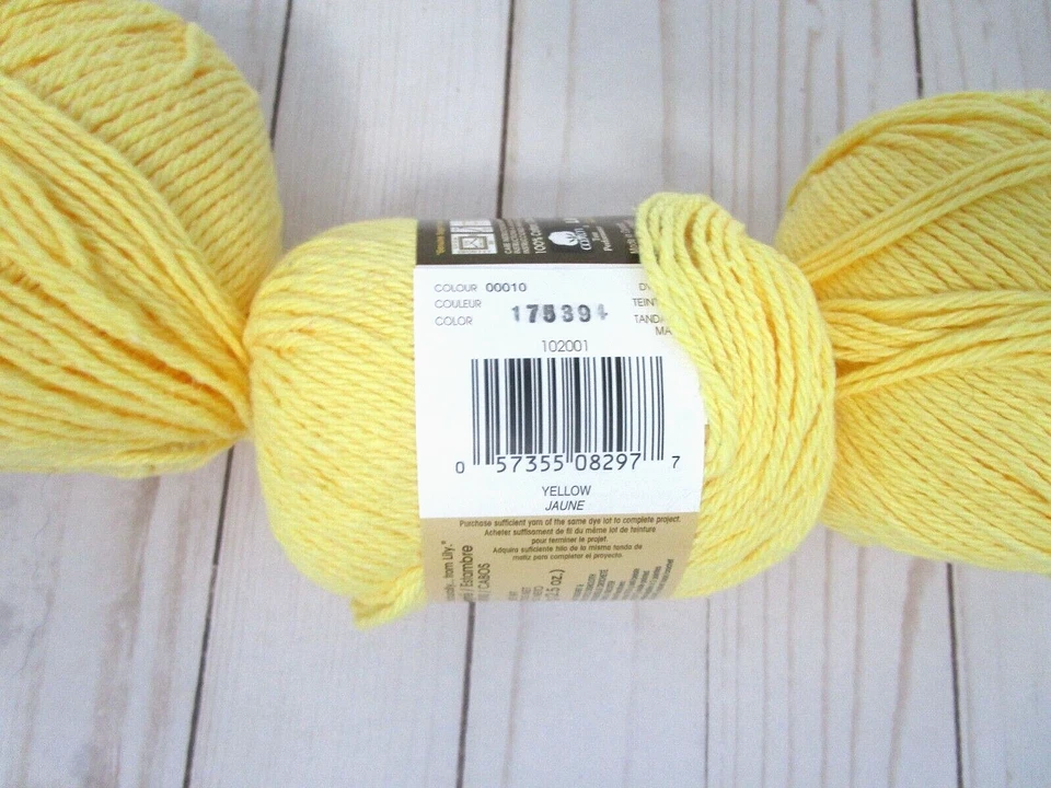 Lily Sugar n Cream cotton Yarns Yellow Lot (4-in-pack) - Image 4 of 4