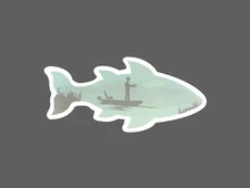 Fishing Sticker Fish Shape Waterproof Animal Outdoor Nature Gift NEW