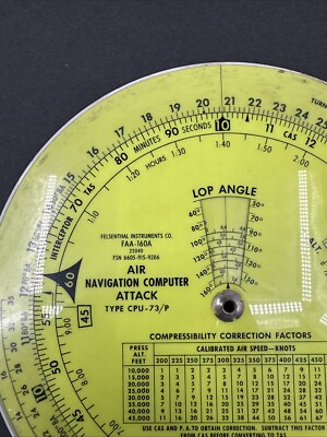 VINTAGE USAF Air Navigation Circular Slide Rule Attack Computer