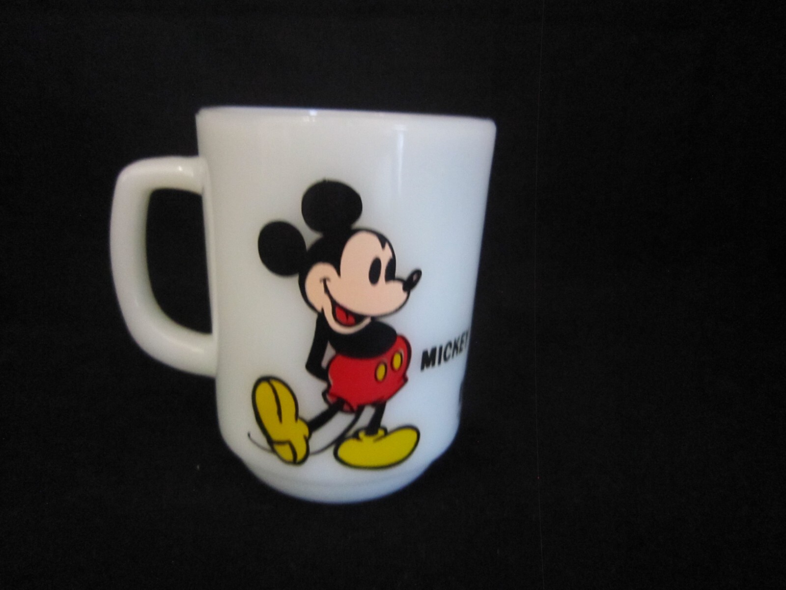 Vintage Mickey Mouse Fire-King Anchor Hocking Milk Glass Disney Pepsi Mug