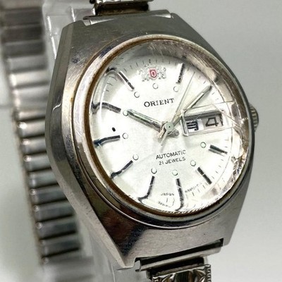 ORIENT 21JEWELS Manual Wind Watch 27mm Stainless Silver Dial
