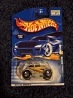 Vintage 2001 Hot Wheels Baja Bug Silver Metal Base