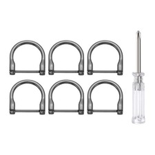 6pcs D-Rings Screw in Shackle 1" D Ring with Screwdriver Gunmetal