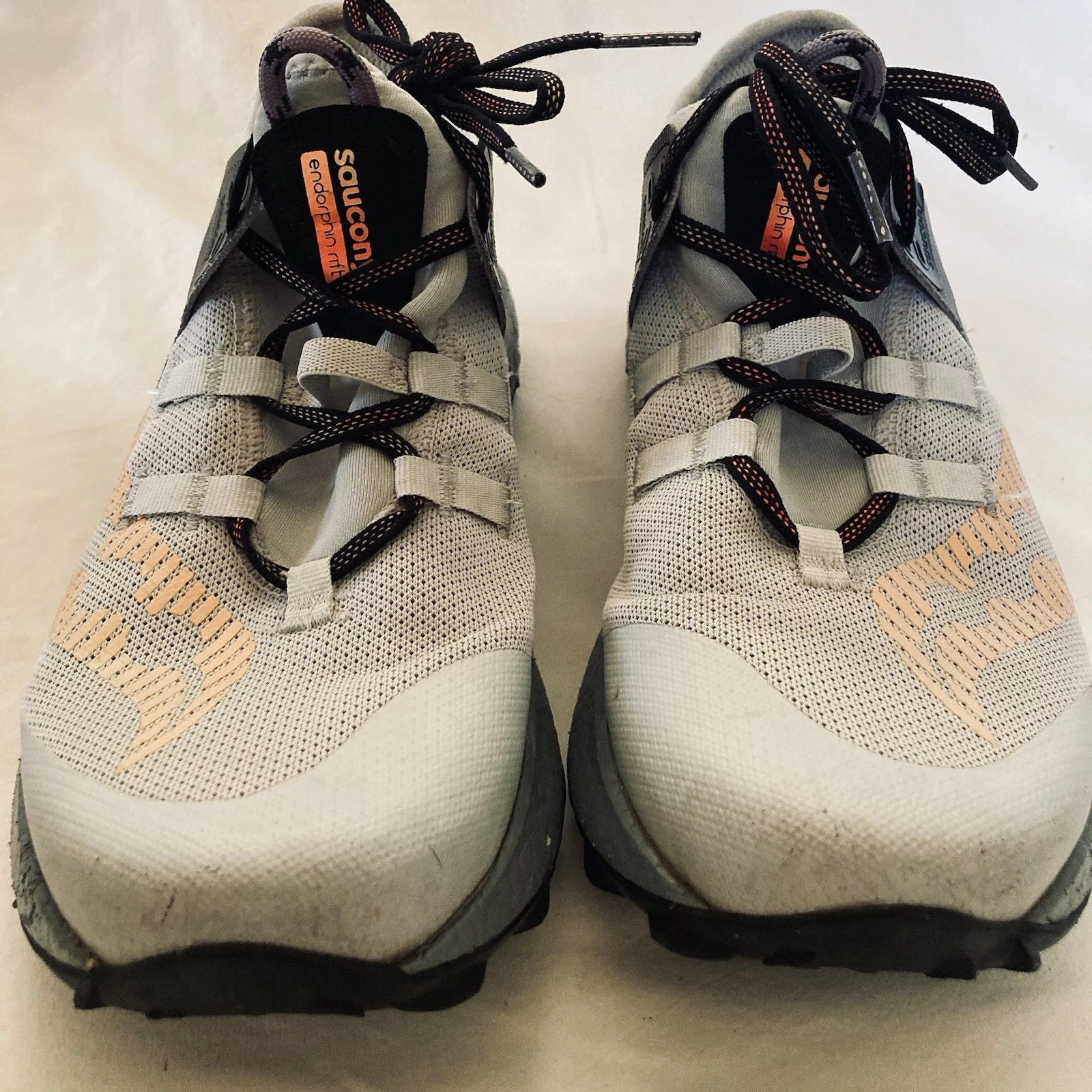 Saucony Endorphin Rift Trail Running Shoes Gray Orange PWRRUN PB 10 1/2