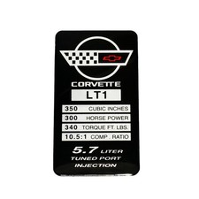Engine Id Spec Metal Data Plate Consoler Emblem Fits 93-96 Corvette C4 Lt1 300hp Engine Id Spec Metal Data Plate Consoler Emblem Fits 93-96 Corvette C4 Lt1 300hp