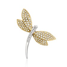 Vintage 1.46 ct. t.w. Diamond Dragonfly Pin in 18kt 2-Tone Gold