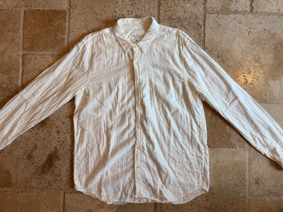 Camisa con botones Splendid Mills para hombre XL blanca de algodón manga larga - suave y cómoda Foto 3 de 4