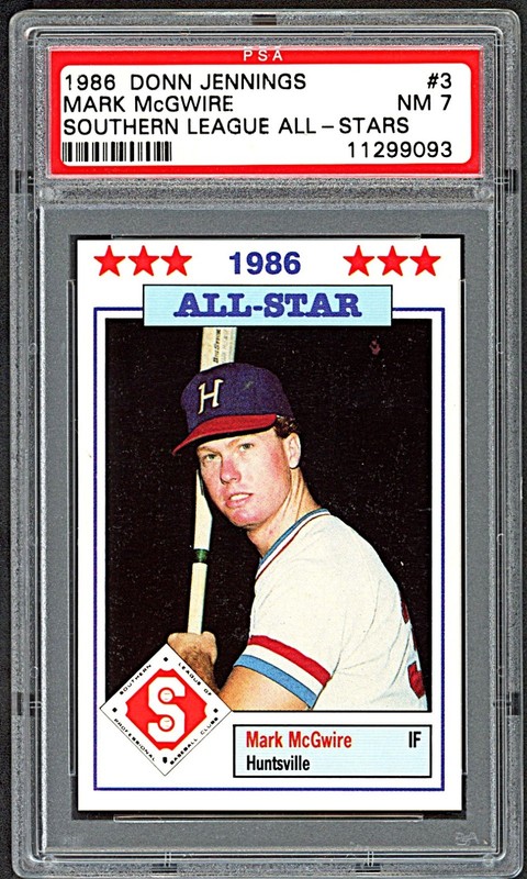1986 Donn Jennings - Mark McGwire #3 Southern League All - Stars PSA 7