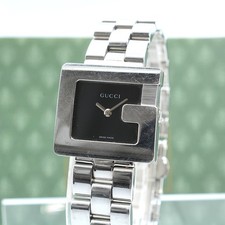Gucci 3600L G-Face Quartz Watch Black Dial Women Auth w/Warranty Card w-3105