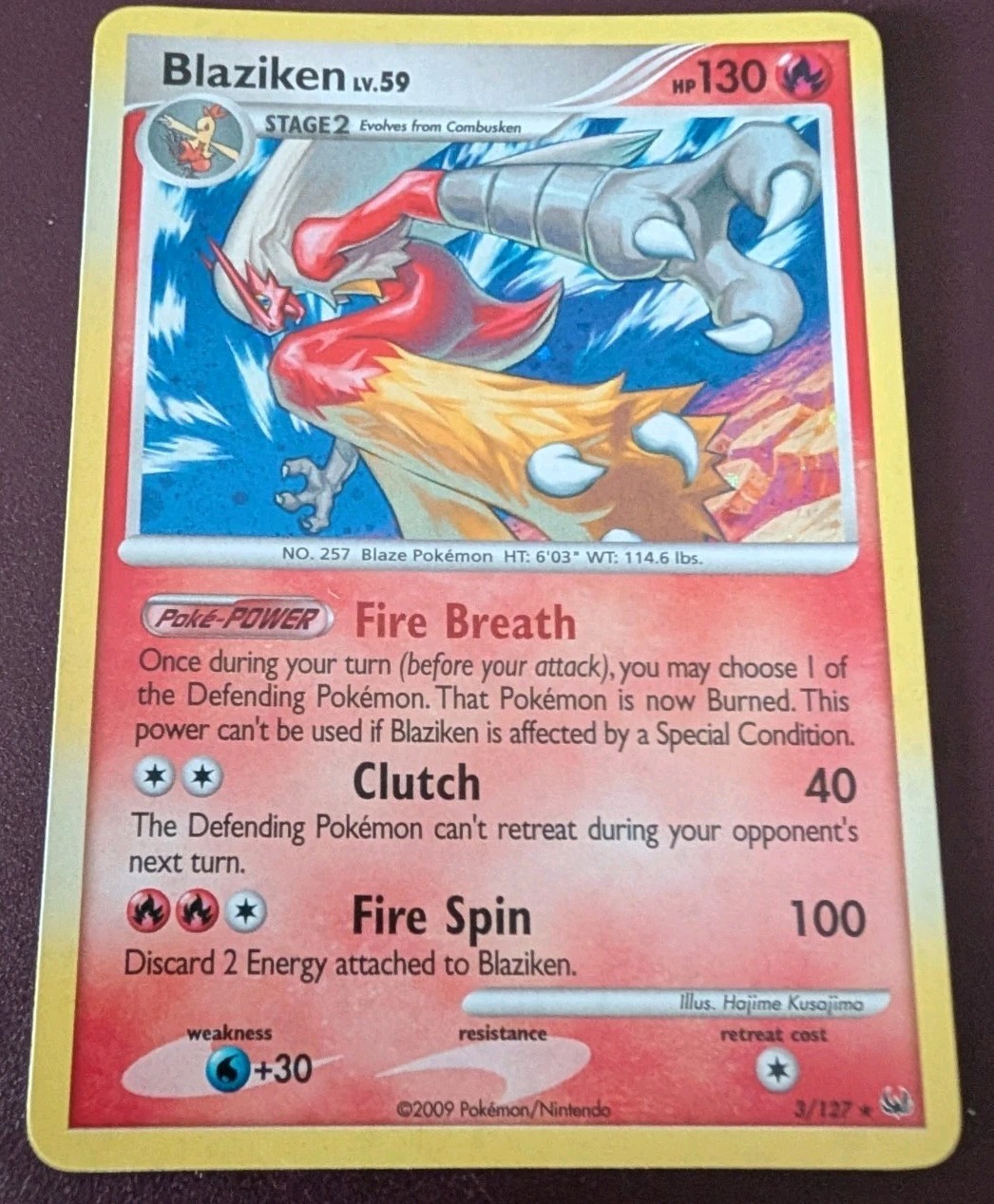 Pokemon Blaziken Holo - Platinum - 3/127 