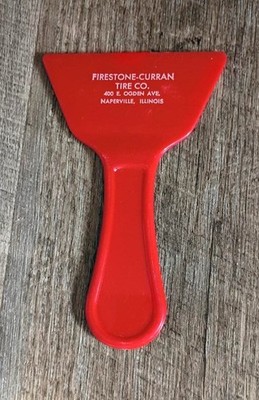 Vintage Advertising ICE SCRAPER Firestone-Curran Tire Co. Naperville, Illinois