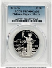 2019-W Proof Platinum Eagle 1 oz Blue Gradient PCGS PR70 2823.00 per troy oz
