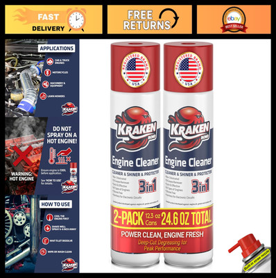 Engine Cleaner Spray 2 Pack - 12.3 fl. Oz Each, Powerful Degreaser for Gunk & Mo