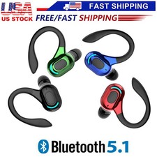 New Bluetooth 5.1 Headset Wireless Earbuds Earphones Stereo Headphones Ear Hook
