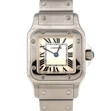 Authentic Cartier Santos Galbe SM W20056D6 Stainless Steel Quartz #270-004-2...