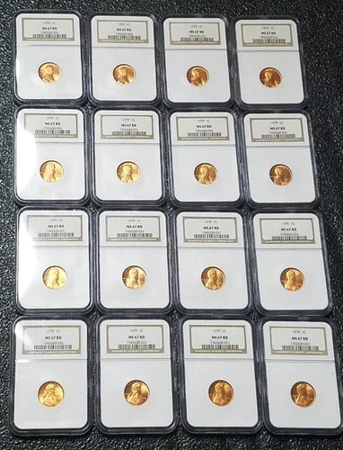 16 x 1979 Lincoln Cent 1C | NGC MS67 RB NGC | Lincoln Cent 1 c | Copper | Lot