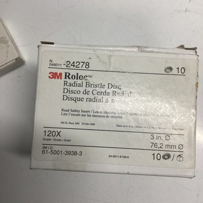 3M Scotch-Brite   3'' 80 Grit  Roloc Radial Bristle Disc  24278 BOX  of 10 T-034