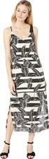 Vince Camuto Womens Tropical Shadows Maxi Slip Dress Rich Black Size 4