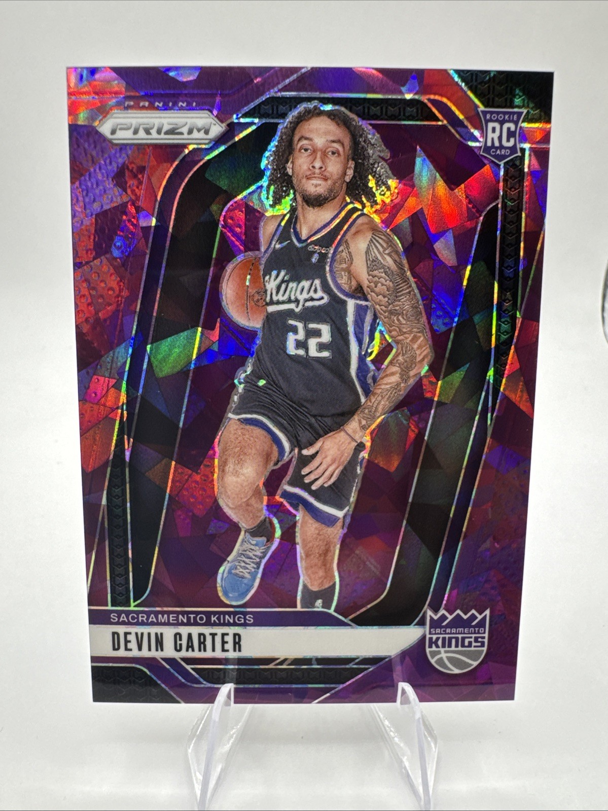 2024-25 Panini Prizm - Devin Carter #231 RC Rookie Purple Cracked Ice /149