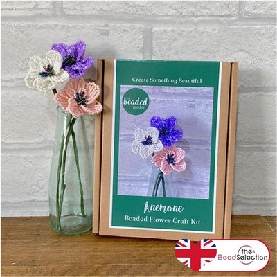 Anemone Blume Bastelset. Französisches Perlenset, Perlenblumenset (TBG-ANE)