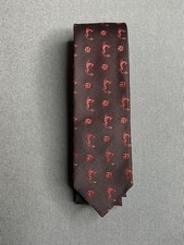 Vintage Sears Men  s Store Subtle Burgundy Geometric Necktie 2X52  