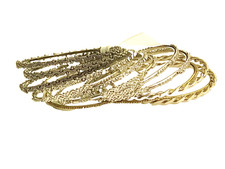 NEW 14 PC SET ANTIQUE GOLD,BRASS,SILVER,GUNMETAL TONE+CRYSTAL BANGLE,BRACELET