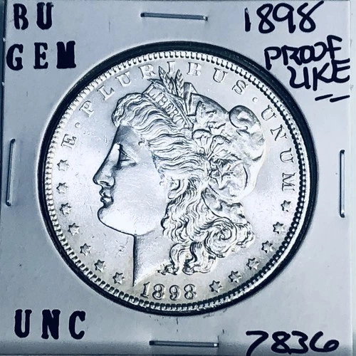 1898 BU GEM MORGAN SILVER DOLLAR UNC MS+++ U.S. MINT RARE COIN 7836