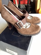 Colin Stuart Leather Suede Brown Mary Jane  Heels Women's. 8 Vintage New in Box