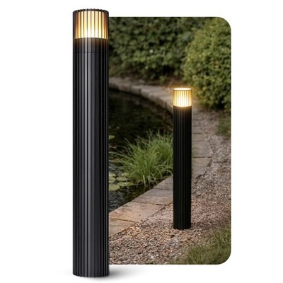 GAVALO Wegeleuchte IP44 geriffelt LED G9 Birne dimmbar 3W warmweiß Bodenlampe