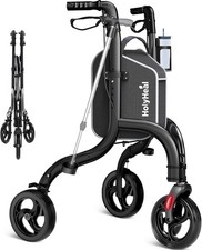 3 Wheel Walkers for Seniors, Lightweight Rollator Walkers Foldable for Elderly w