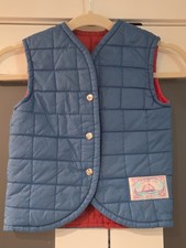 Vintage Oshkosh B'gosh Puffer Vest Kids Reversible Size S 7/8 Outdoor Blue Red