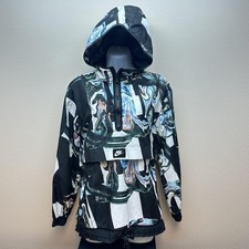 Nike NSW Jacket Hooded 1/2 Zip Marble Anorak Windbreaker Womens Small 908766-010