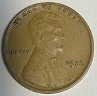 1927 Lincoln Wheat Cent Penny O412