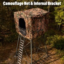 24LBS Steel+Cloth 7' Tall Quad Pod Hunting Blind Cover 2 Person Camouflage Black