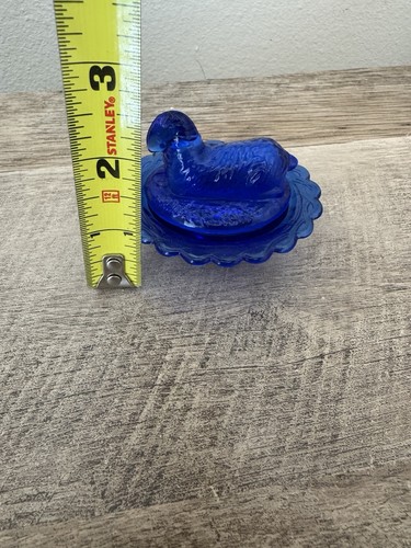 Mosser Miniature Cobalt Blue Glass Lamb Lidded Dish Salt Cellar - Picture 11 of 12