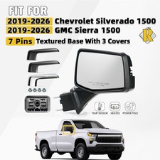 Side Mirror For 2019-2026 Chevy Silverado 1500 Sierra Wheated Temp 7pin Right