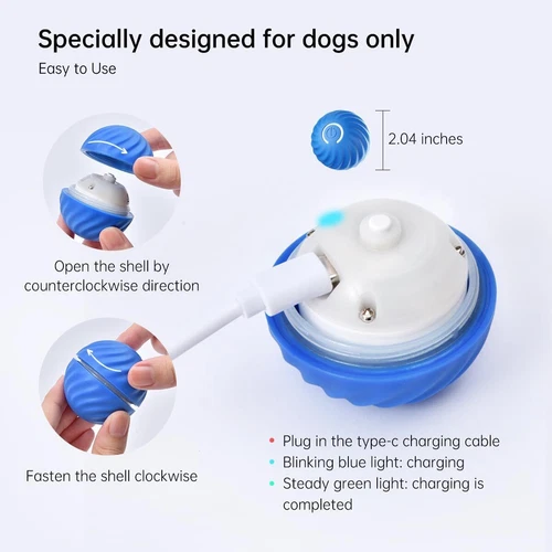Automatic Rolling Ball Smart Cat Dog Toy Electric Pet Self-moving Kitten Games - Picture 10 of 17