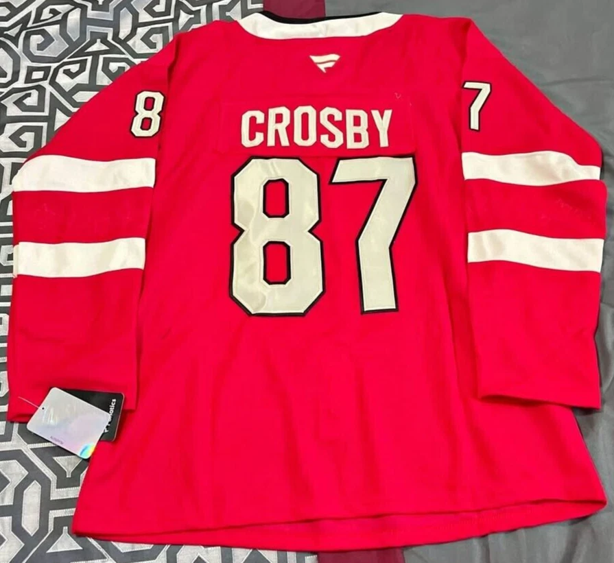Camiseta deportiva grande roja Team Canada 4 Nations enfrentada de hockey Sidney Crosby #87 nueva con etiquetas Foto 2 de 3